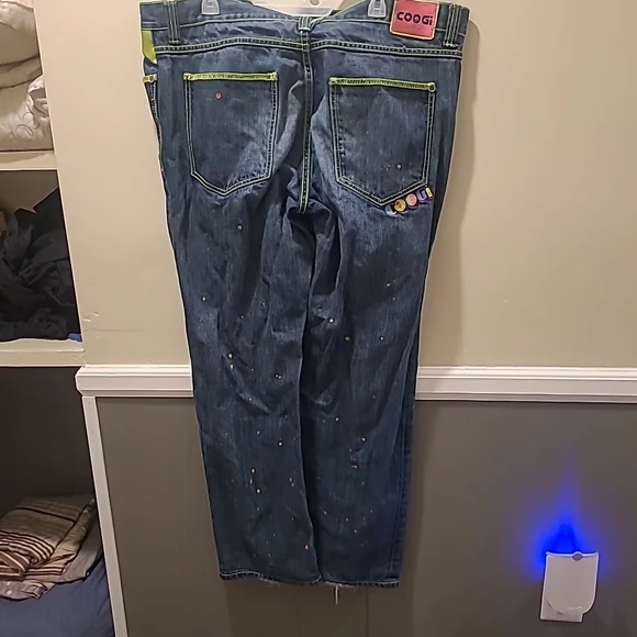 COOGI Vintage Y2K Paint Splattered Mens Jeans Size 38x34 - Picture 13 of 13